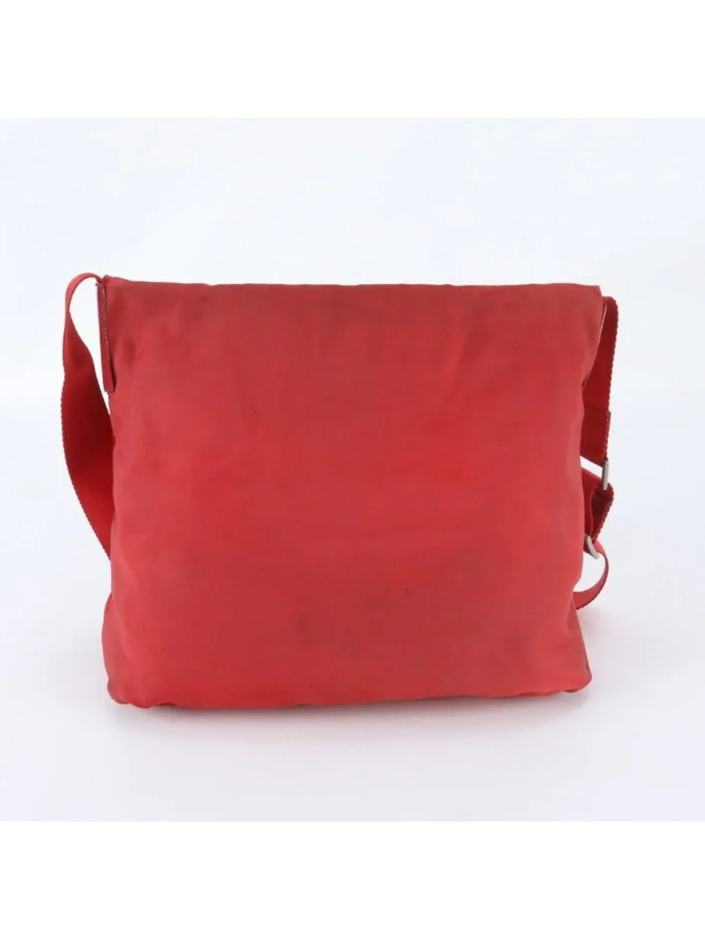 Prada Tessuto Nylon Triangle Logo Leather Shoulder Bag Crossbody Messenger